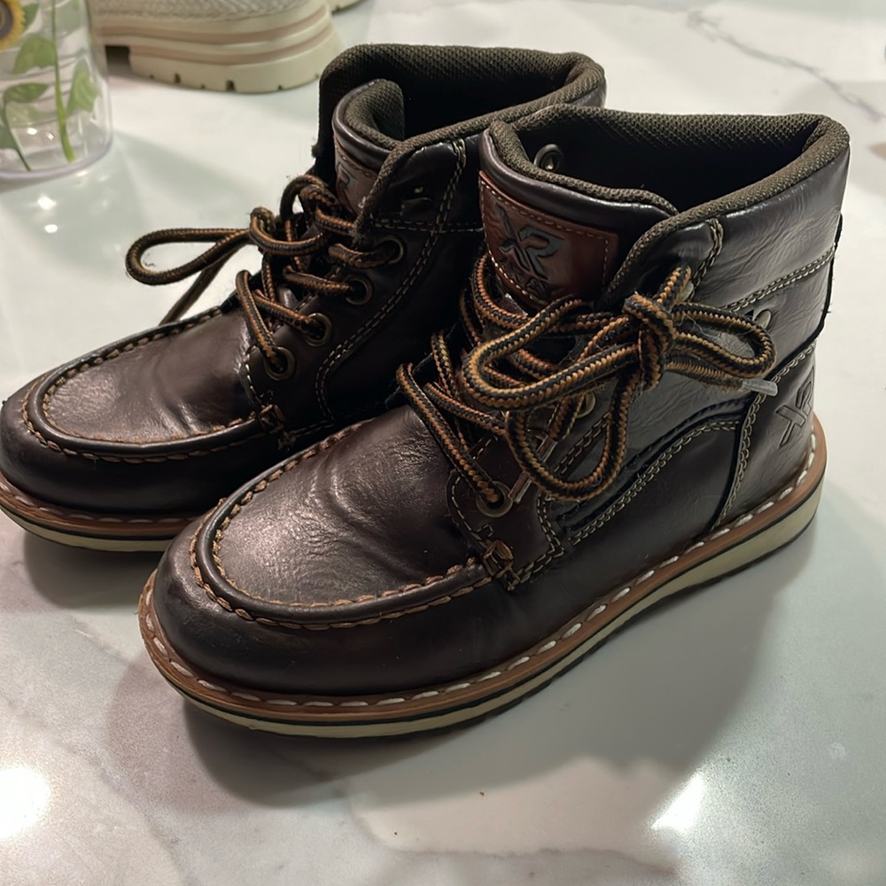 Brown leather cute toddler boot